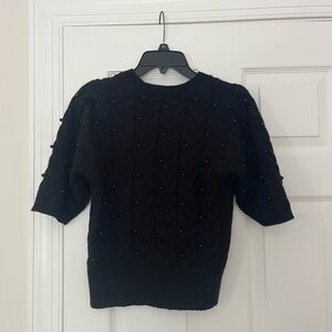 Zara Black Sweater with Beaded Accents